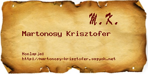 Martonosy Krisztofer névjegykártya